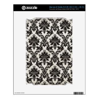 Vintage Black and White Damask Wallpaper Decal For The NOOK