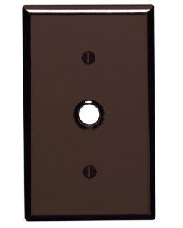 Leviton 85018 1 Gang .406 Inch Hole Device Telephone/Cable Wallplate, Standard Size, Thermoset, Strap Mount, Brown   Outlet Plates  