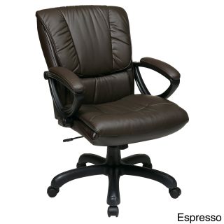 Office Star Products Work Smart Mid back Deluxe Coated Leather Executive Chair