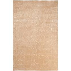 Julie Cohn Hand Knotted Beige Brockton Abstract Design Wool Rug (4 X 6)