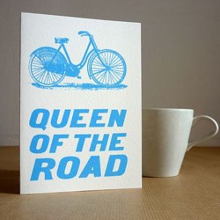'queen of the road' bicycle card by mr.ps
