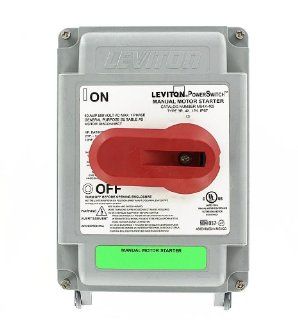 Leviton MS4X 402 40 Amp, 600 VAC, 2 Pole, Non Fused Manual Motor Starter, Suitable as Motor Disconnect, Type 4X Thermoplastic Enclosure, IP67 Watertight   Wall Dimmer Switches  