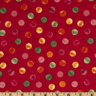 44'' Wide Perfect Pansy Polka Dots Coral Fabric By The Yard