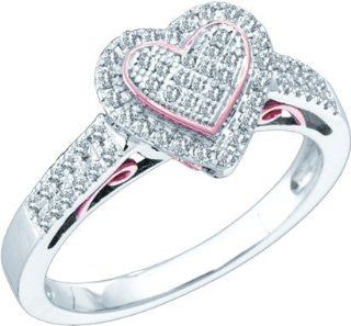0.30ctw Diamond Heart Ring 10K Rose & White Gold Jewelry