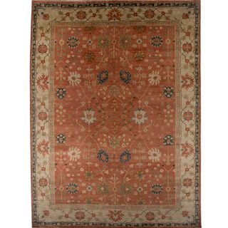 Hand knotted Oriental Rust Wool Area Rug (2 X 3)