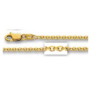 14K YelLow Gold Cable Link Chain 1.9mm 36INCH Jewelry