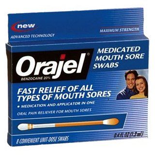 ORAJEL MED MOUTH SORE SWABS 12 EACH Health & Personal Care