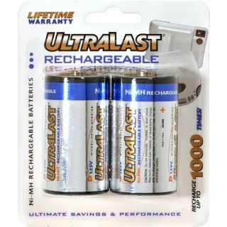 AGAIN AND AGAIN UL2D Rechargeable NiMH Batteries   2 Pack Electronics