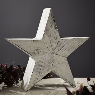 distressed white wood star by lime lace
