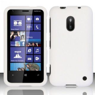For Nokia Lumia 620 (AIO Wireless) Rubberized Cover   White Cell Phones & Accessories
