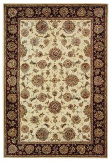 Handmade Legends Ivory/ Red Wool And Silk Rug (5 X 8)