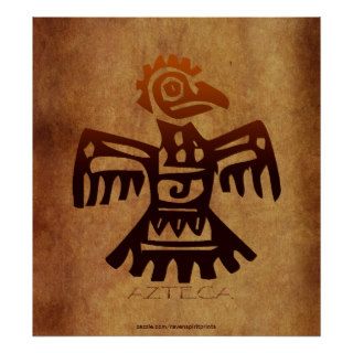 AZTEC ~ Amaranth Mexican Bird Spirit Art Poster