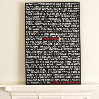personalised vintage wedding typographic art by more than words