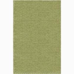 Handwoven Spring green Mandara New Zealand Wool Rug (5 X 76)