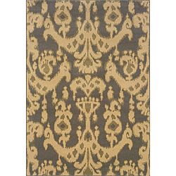 Beige/grey Abstract Area Rug (110 X 33)