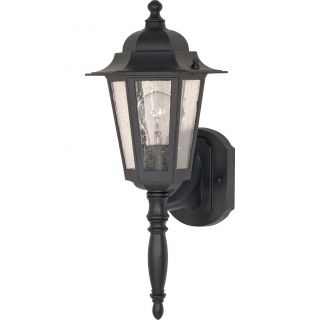 Cornerstone 1 Light Textured Black With Clear Seed Wall Lantern