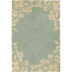 Hand tufted Mandara Blue New Zealand Wool Area Rug (5 X 76)