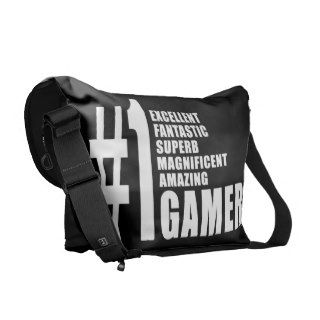 Video Games and Gamers  Number One Gamer Messenger Bags