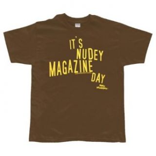 Billy Madison   Mens Nudey Magazine Day T shirt Small Brown Clothing