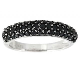 0.80 ct tw Black Spinel Pave Sterling Band Ring —