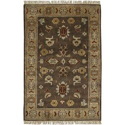 Hand knotted Brown Southwestern Park Ave New Zealand Wool Rug (8 X 11)