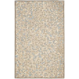 Martha Stewart Mosaic Hickory/ Beige Wool Rug (10 X 14)