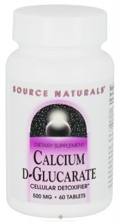 Source Naturals   Calcium D Glucarate Cellular Detoxifier 500 mg.   60 Tablets