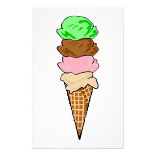 Ice Cream Cone Personalized Stationery