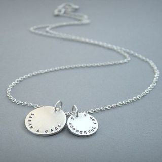 personalised message necklace by bbel