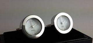 functioning quartz clock cufflinks by vyconic