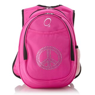 Obersee Kids Pre school All in one Bling Rhinestone Peace Backpack With Cooler