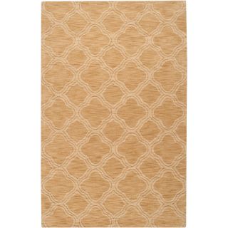 Hand crafted Gold Lattice Mantra Wool Rug (33 X 53)
