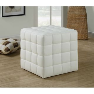 White Leather look Ottoman