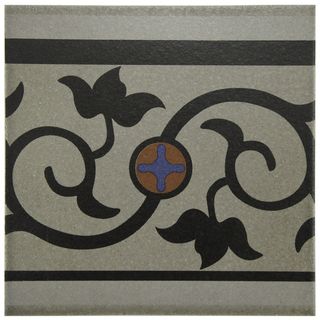 Somertile 7x7 inch Grava Quatro And Cenefa Porcelain Floor And Wall Tile