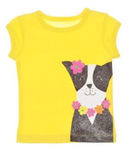 Carter's Girls Yellow Flower Puppy Glitter Graphi T shirt (18 months) Clothing