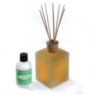 CandleTEK Dcor Fluted Flameless Candle Reed Diffuser with Cotton Fresh Scent   Aroma Diffusers