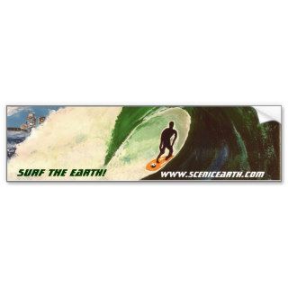 Surfing Surf the Earth Tube Ride Car Sticker Art Bumper Stickers