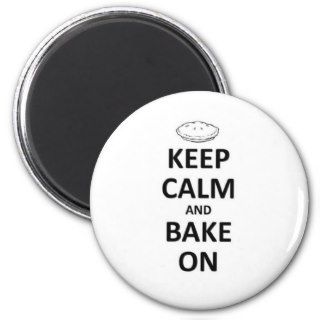 Keep calm and bake on refrigerator magnet