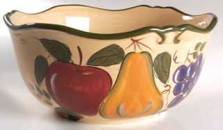 Home Trends Granada 9 Mixing Bowl, Fine China Dinnerware   Various Fruit On Yel