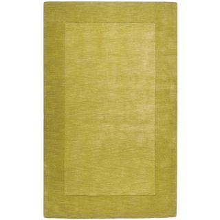 Hand crafted Green Tone On Tone Bordered Growwen Wool Rug (2' x 3') Accent Rugs