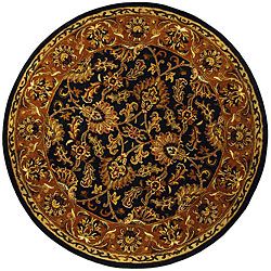 Handmade Heritage Kashan Dark Green/ Gold Wool Rug (6 Round)