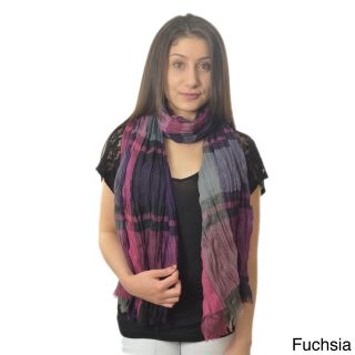 La77 La77 Striped Crinkled Shawl Black Size One Size Fits Most