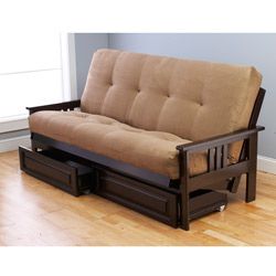Kodiak Furniture Beli Mont Multi flex Espresso Hardwood Futon Frame, Drawers And Mattress Set Brown Size Full