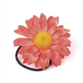 Large Neon Orange Sunflower Style Flower Hair Elastic Bobble Corsage Jewelry