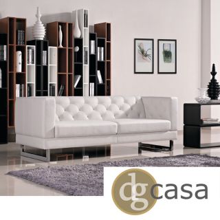 Dg Casa Allegro White Synthetic Leather Sofa