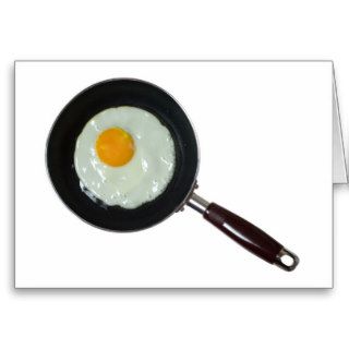 Frying pan with sunny side up egg cards
