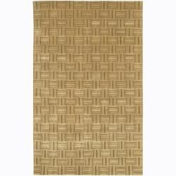 Hand knotted Brown/green/beige Mandara Wool Rug (2 X 3)