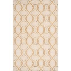 Candice Olson Hand tufted Beige Sphinx Moroccan Tile Pattern Wool Rug (5 X 8)
