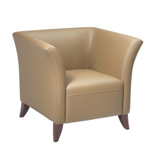 Office Star Products Taupe Leather Club Chair