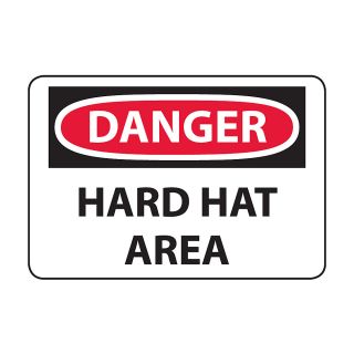 Osha Compliance Danger Sign   Danger (Hard Hat Area)   High Impact Plastic